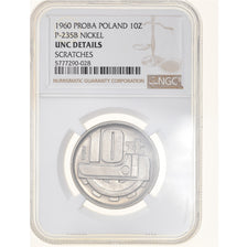 Moeda, Polónia, 10 Zlotych, 1960, Warsaw, NGC, UNC Details, MS(65-70), Níquel