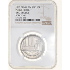 Moneda, Polonia, 10 Zlotych, 1960, Warsaw, NGC, UNC Details, FDC, Níquel