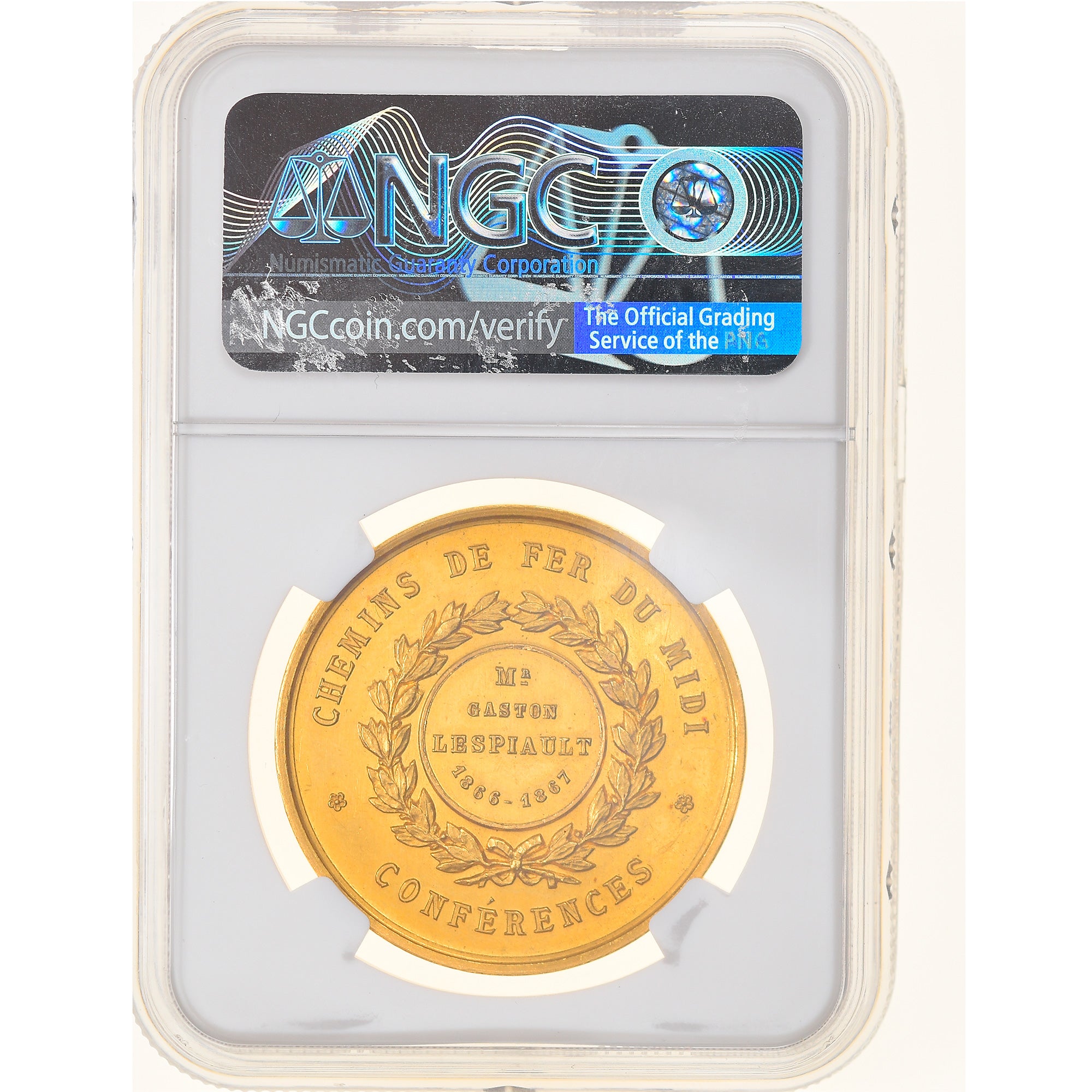 Francja, Medal, Napoléon III, 1867, Chemins de fer du Midi, gradacja, NGC