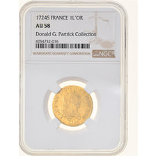 Coin, France, Louis XV, Louis d'or Mirliton, grandes palmes, Louis d'Or, 1724
