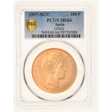 Moneda, España, Alfonso XIII, 100 Pesetas, 1962, Madrid, PCGS, MS66, FDC, Oro