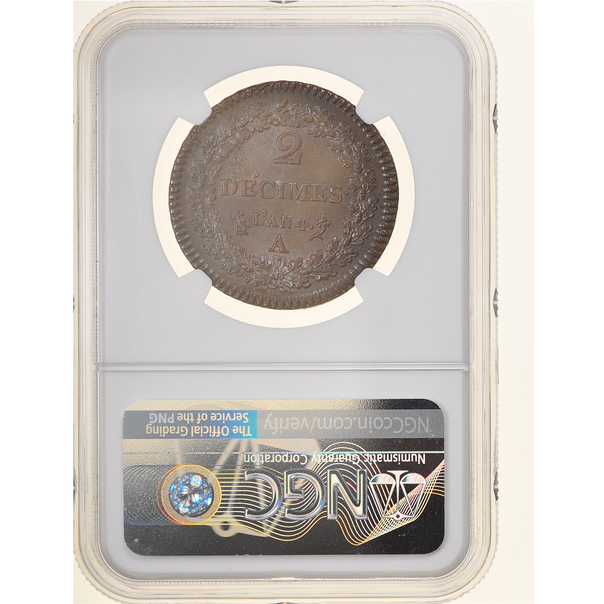 Coin, France, Dupré, 2 Décimes, 1795, Paris, NGC, MS62BN, MS(60-62), Bronze
