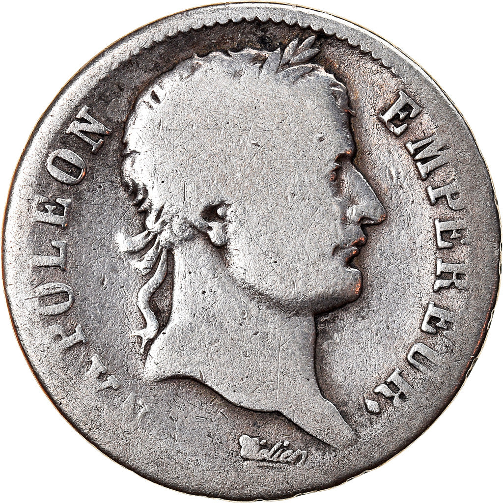 Munten, Frankrijk, Napoléon I, Franc, 1814, Paris, ZG+, Zilver, KM:692.1