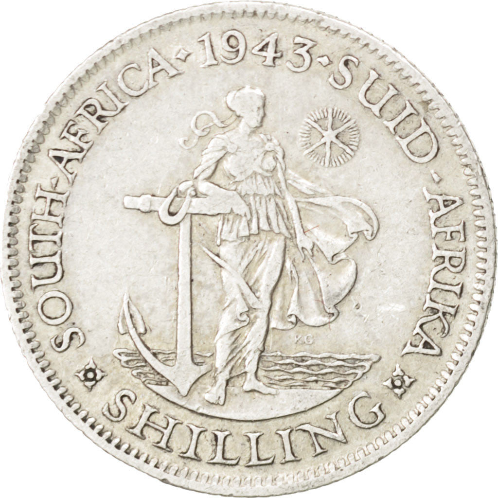 SOUTH AFRICA, Shilling, 1943, KM #28, EF(40-45), Silver, 23.6, 5.66
