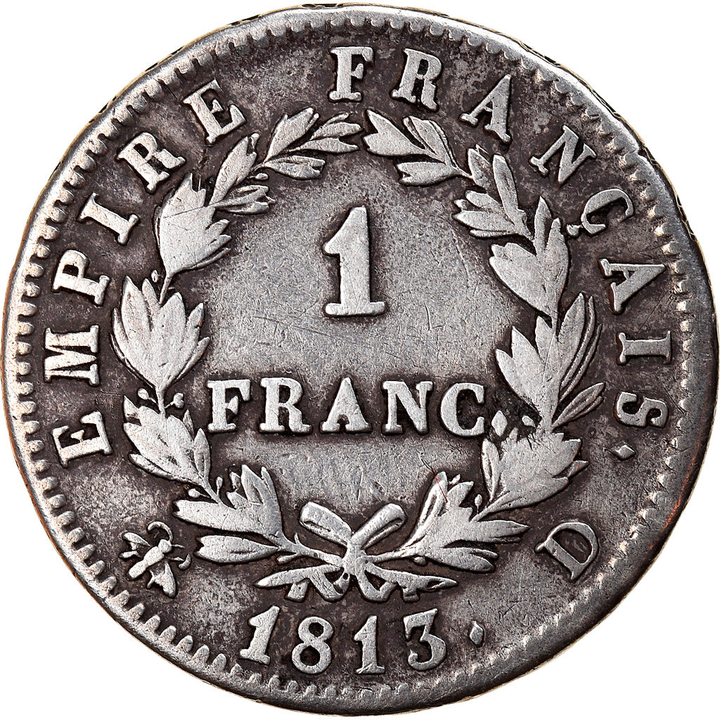 Coin, France, Napoléon I, Franc, 1813, Lyon, VF(30-35), Silver, KM:692.5