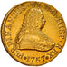 Moneta, Chile, Fernando VI, 8 Escudos, 1757, Santiago, AU(55-58), Złoto, KM:3