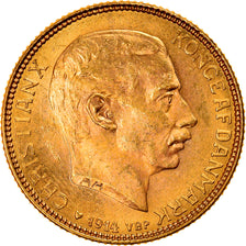 Moneta, Dania, Christian X, 20 Kroner, 1914, Copenhagen, MS(63), Złoto