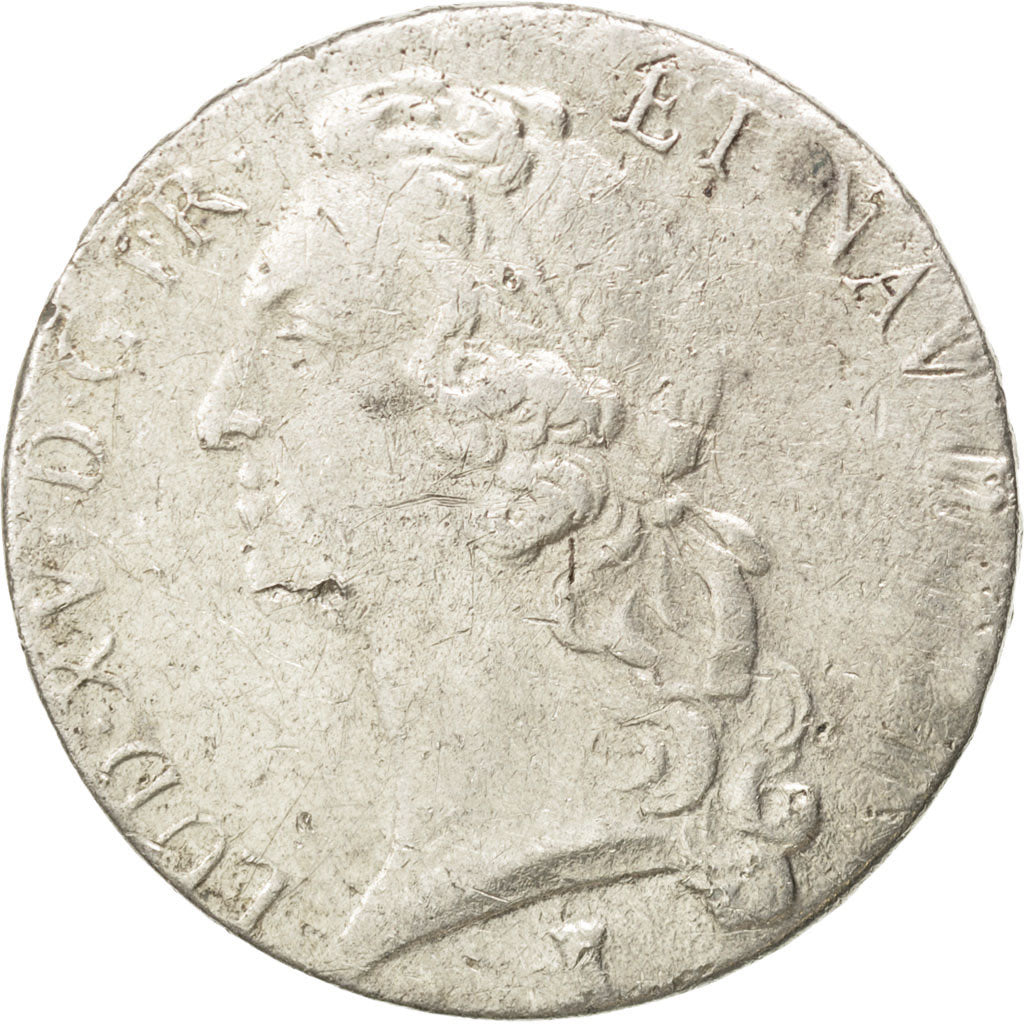 Francia, Louis XV, Écu au bandeau, Ecu, 1765, Nantes, B+, Argento, KM:512.20...