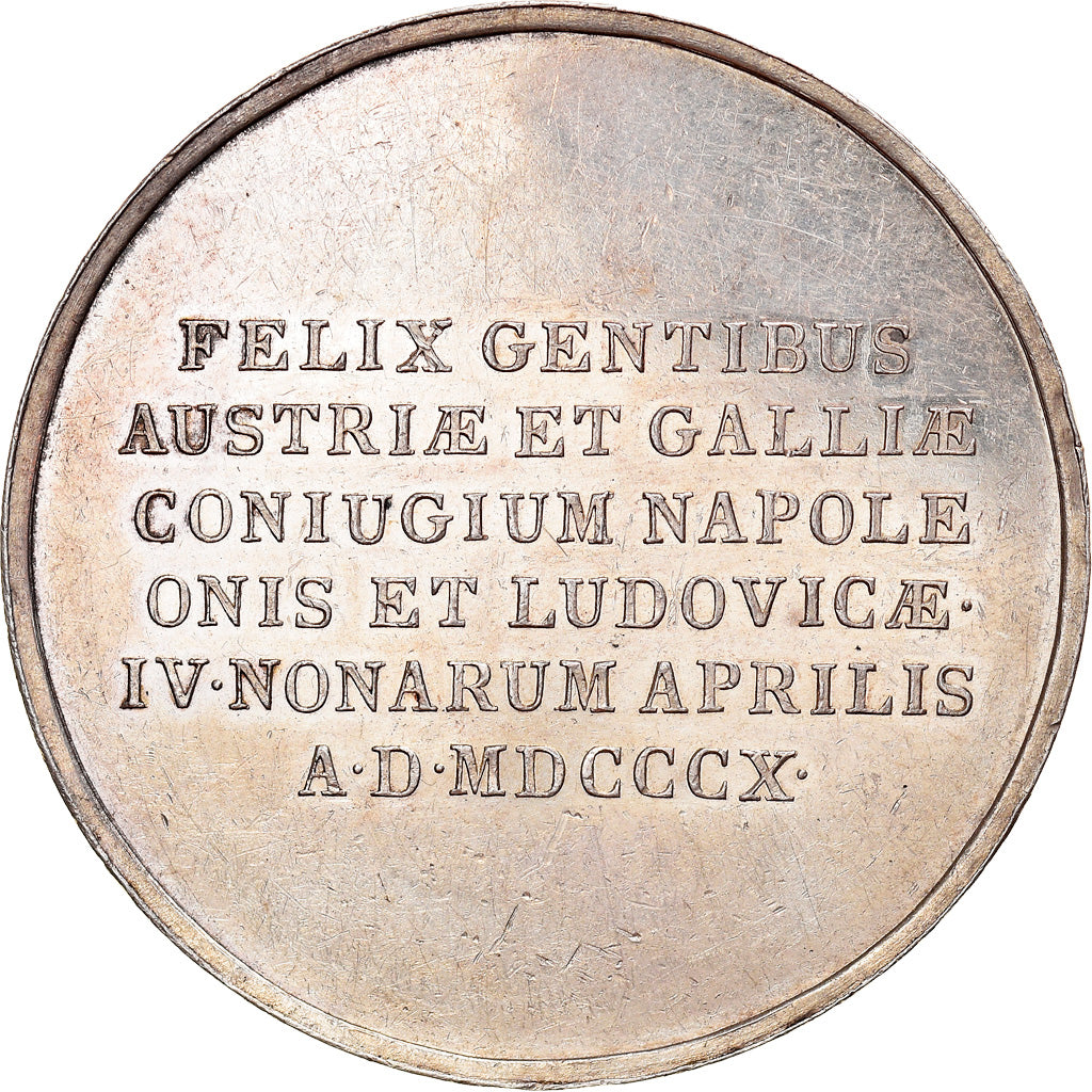 France, Medal, Wedding from Napoleon and Marie Louise, 1810, AU(55-58), Silver