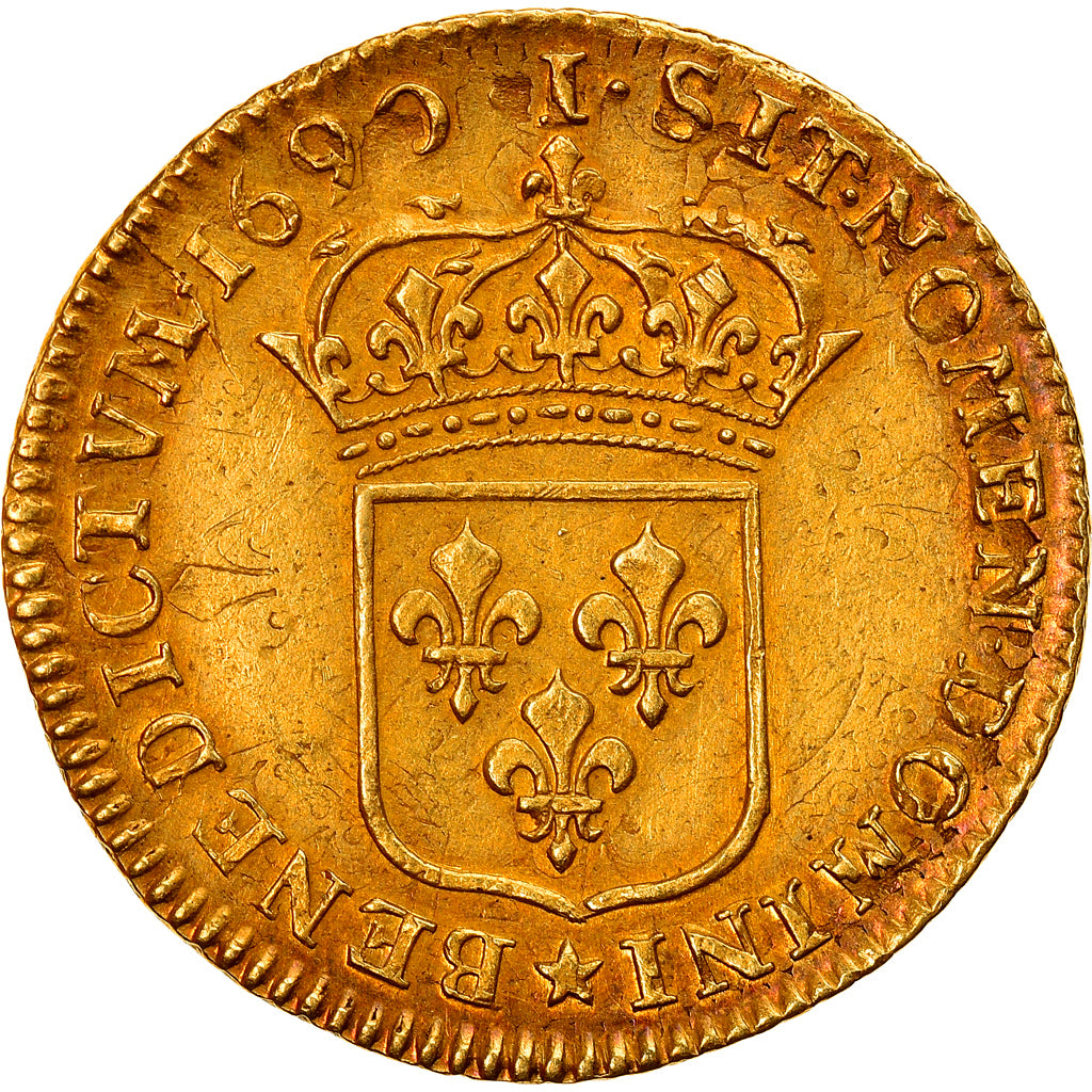 Moneda, Francia, Louis XIV, Louis d'or à l'écu, Louis d'Or, 1690, Limoges