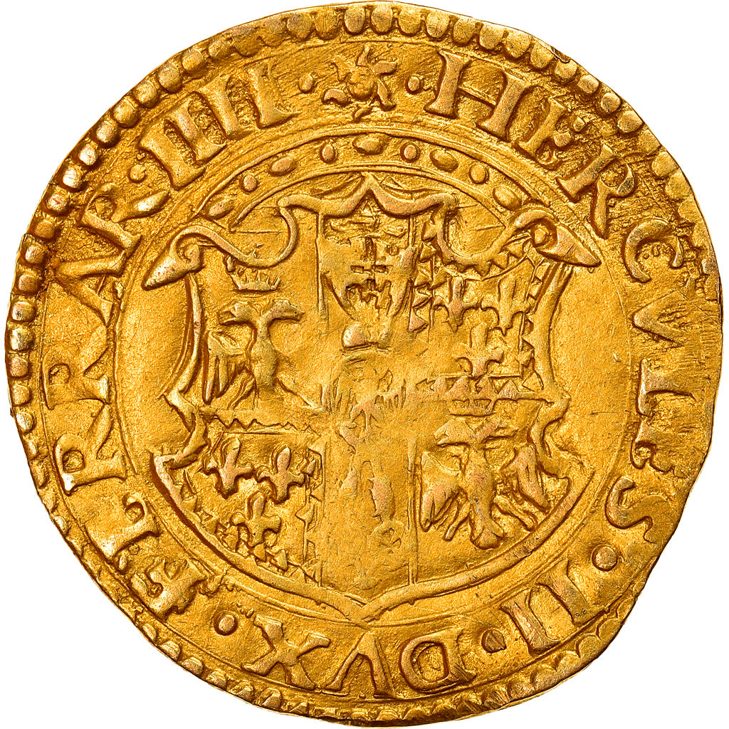 Moneda, Estados italianos, Ercole II d'Este, Scudo del Sole, 1534-1559, Ferrara
