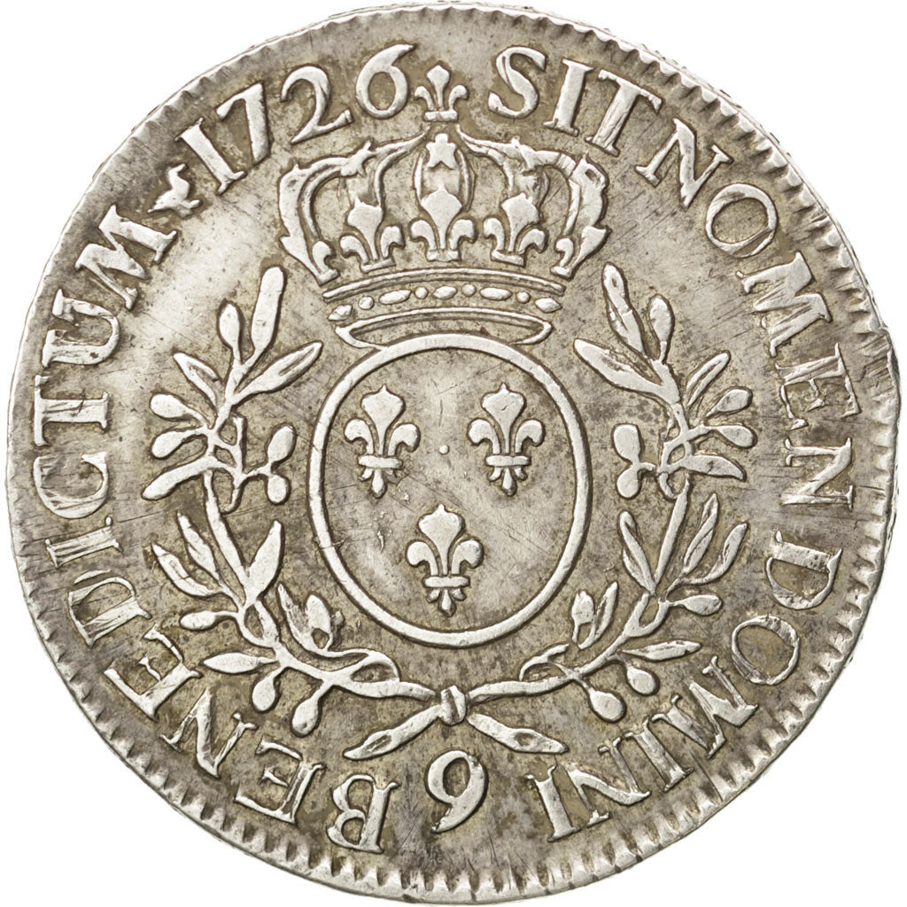 Coin, France, Louis XV, Écu aux branches d'olivier, Ecu, 1726, Rennes