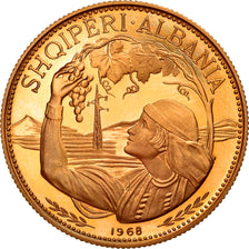 Moneta, Albania, 100 Lekë, 1968, MS(65-70), Złoto, KM:54.1