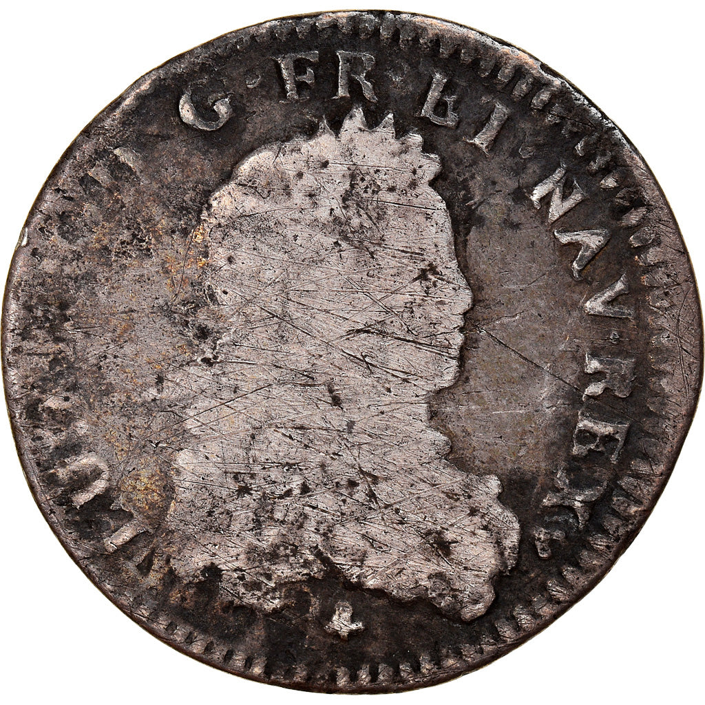 Moeda, França, Louis XV, 1/6 Ecu, 1722, Strasbourg, VF(20-25), Prata