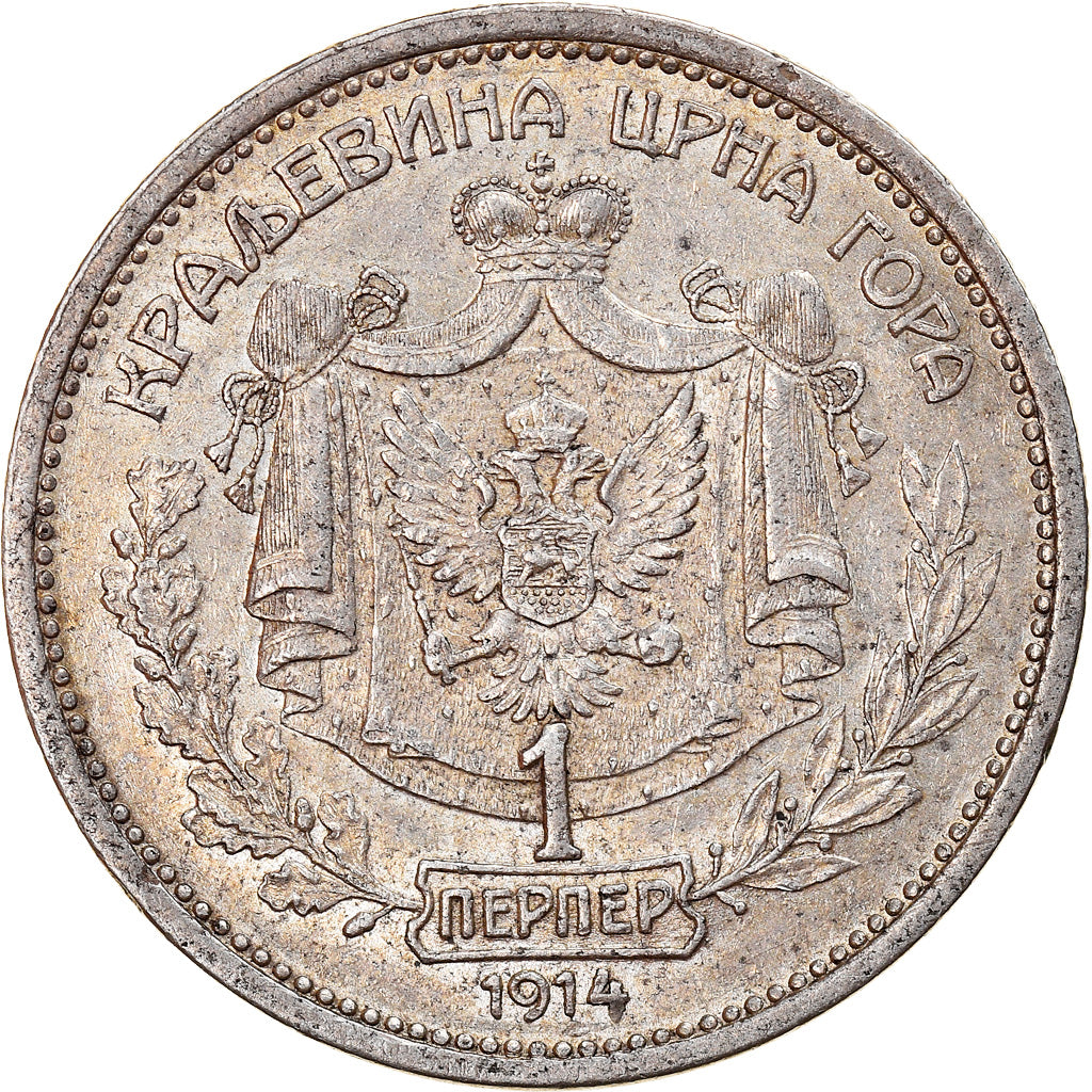 Monnaie, Montenegro, Nicholas I, 5 Perpera, 1914, SUP, Argent, KM:15
