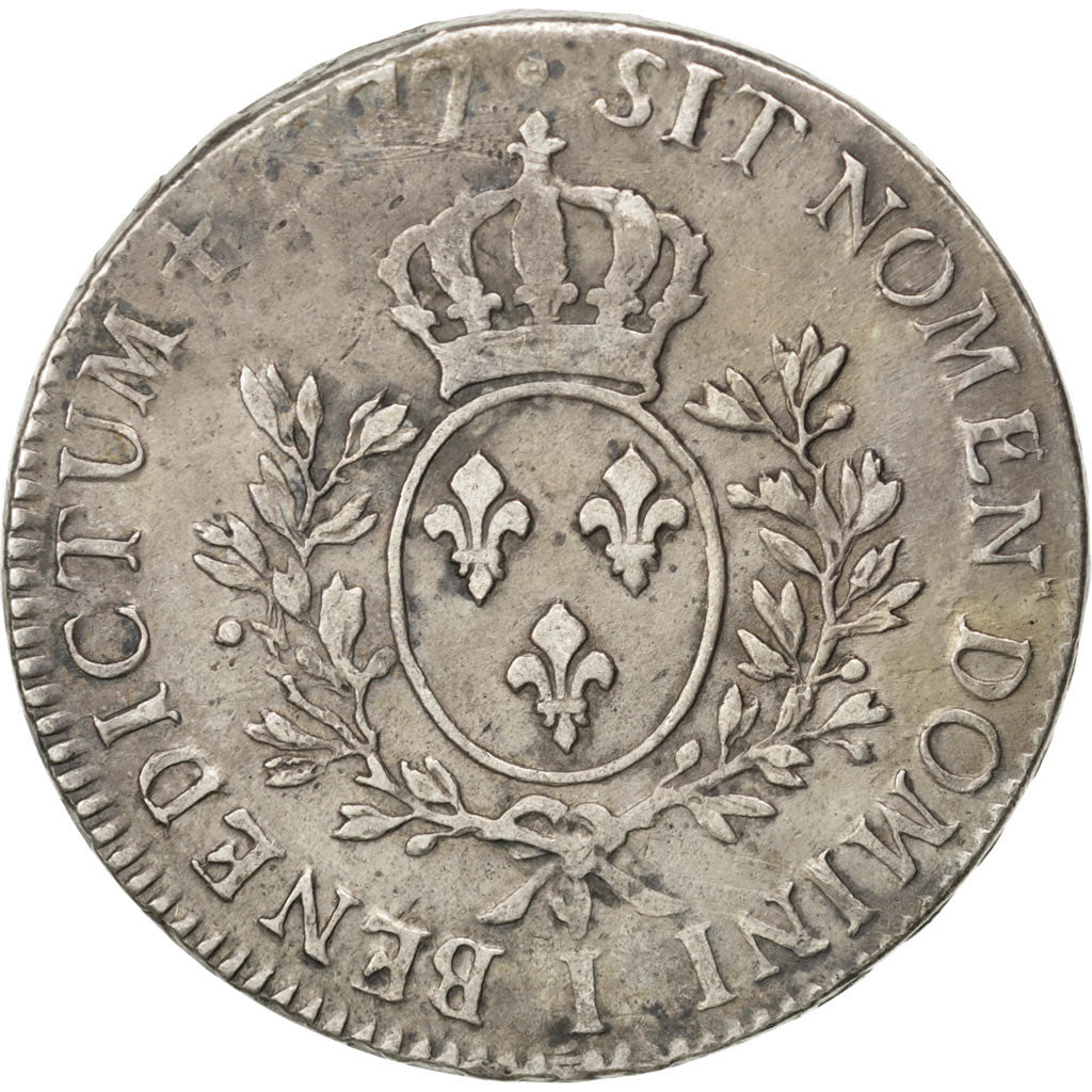 FRANCE, Écu aux branches d'olivier, ECU, 1777, Limoges, KM #564.7, VF(30-35), ..