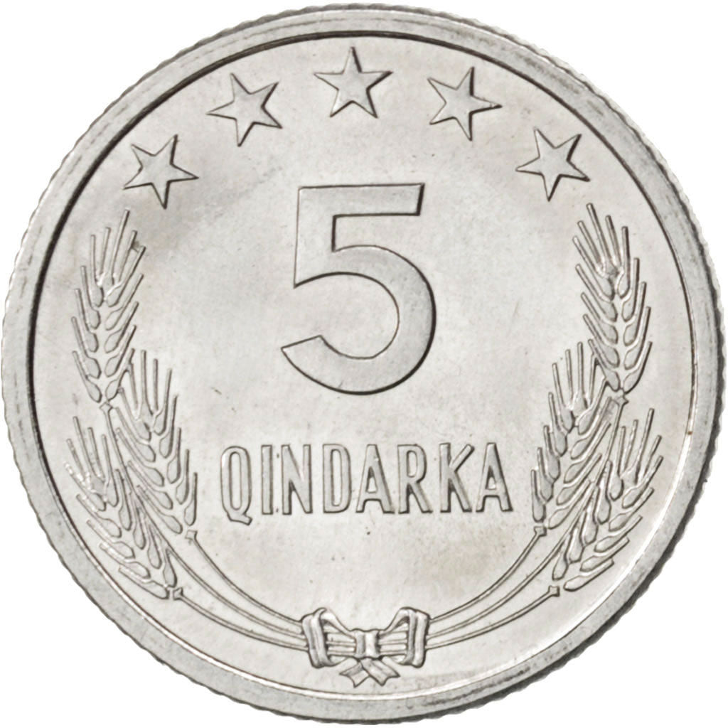 ALBANIA, 5 Qindarka, 1964, KM #39, MS(63), Aluminum, 18, 0.72