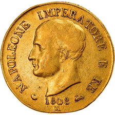 Moneta, STATI ITALIANI, KINGDOM OF NAPOLEON, Napoleon I, 40 Lire, 1808, Milan