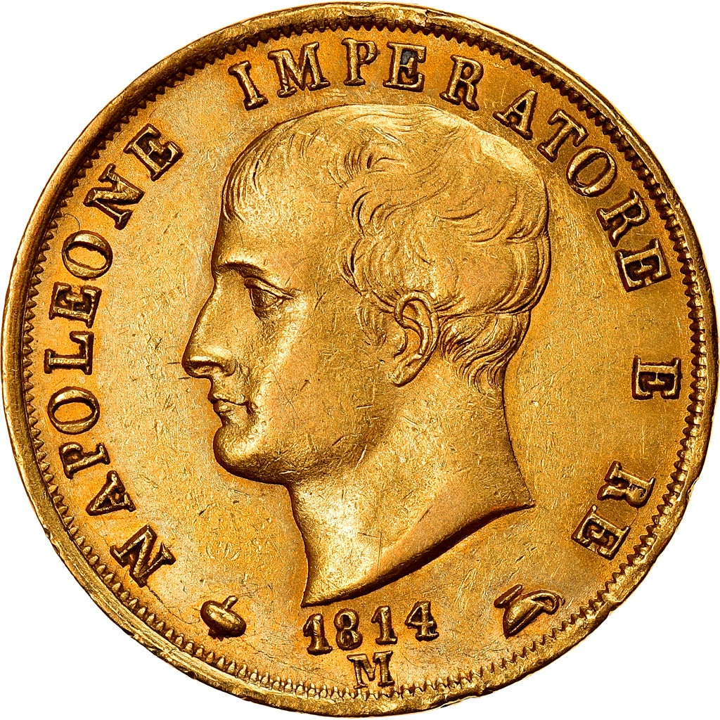 Moneta, STATI ITALIANI, KINGDOM OF NAPOLEON, Napoleon I, 40 Lire, 1814, Milan