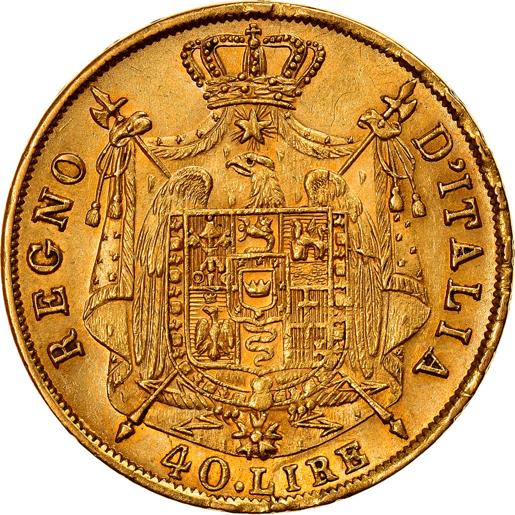 Moneta, STATI ITALIANI, KINGDOM OF NAPOLEON, Napoleon I, 40 Lire, 1814, Milan