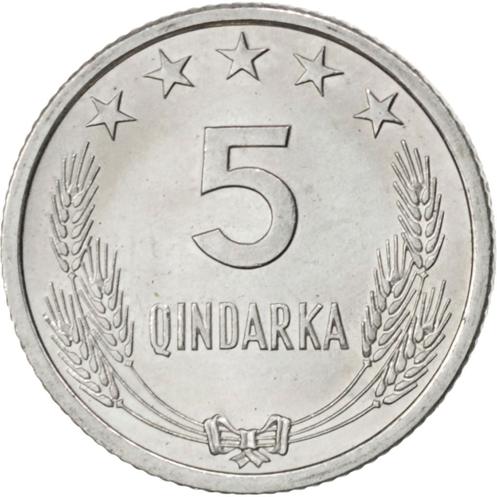 ALBANIA, 5 Qindarka, 1964, KM #39, MS(63), Aluminum, 18, 0.73