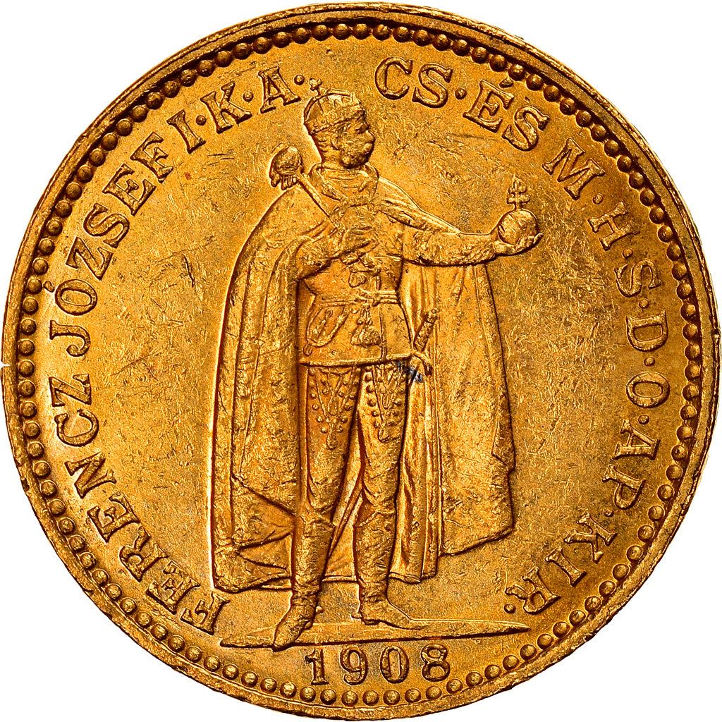 Moneta, Ungheria, Franz Joseph I, 20 Korona, 1908, Kormoczbanya, SPL-, Oro