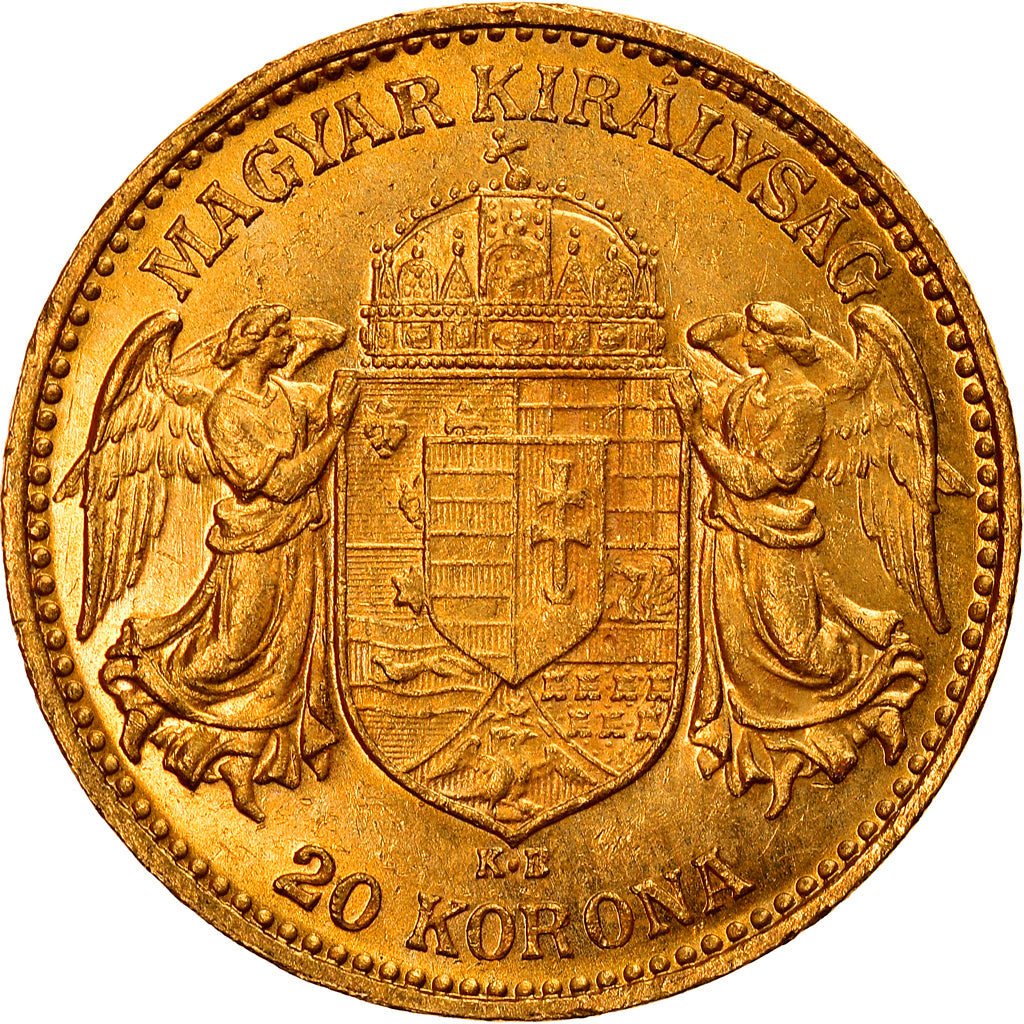 Moneta, Ungheria, Franz Joseph I, 20 Korona, 1908, Kormoczbanya, SPL-, Oro
