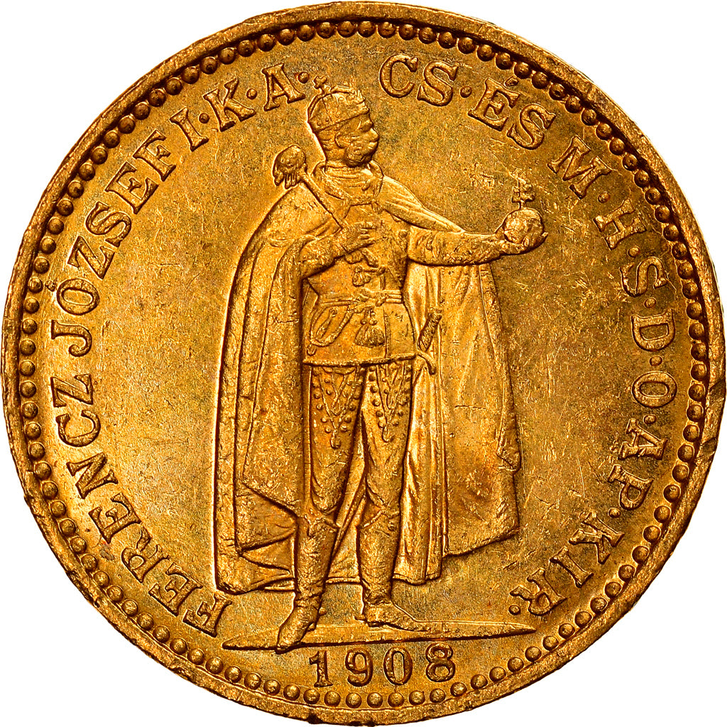 Monnaie, Hongrie, Franz Joseph I, 20 Korona, 1908, Kormoczbanya, SUP, Or, KM:486