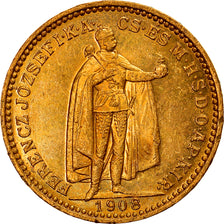 Monnaie, Hongrie, Franz Joseph I, 20 Korona, 1908, Kormoczbanya, SUP, Or, KM:486