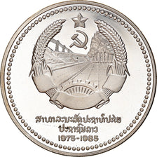 Moneta, Lao, 50 Kip, 1985, MS(65-70), Srebro, KM:26