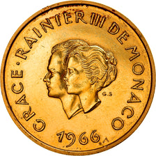 Coin, Monaco, Grace et Rainier III, 200 Francs, 1966, Paris, MS(63), Gold, KM:M2