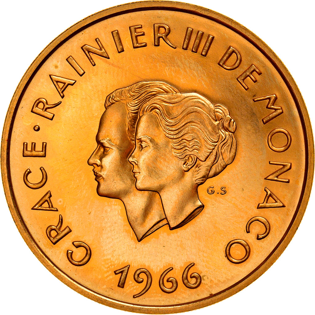 Moneta, Monaco, Grace et Rainier III, 200 Francs, 1966, Paris, SPL, Oro, KM:M2