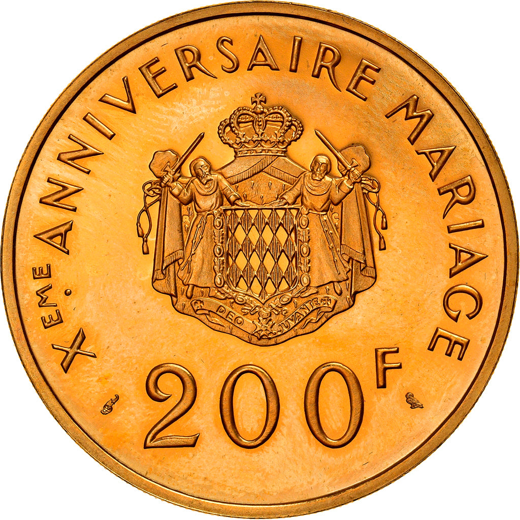 Moneta, Monaco, Grace et Rainier III, 200 Francs, 1966, Paris, SPL, Oro, KM:M2
