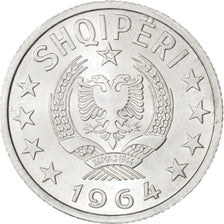 ALBANIA, 10 Qindarka, 1964, KM #40, MS(63), Aluminum, 17.95, 1.06