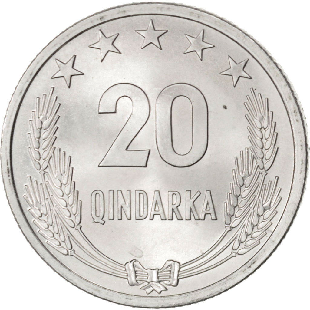 Coin, Albania, 20 Qindarka, 1964, MS(63), Aluminum, KM:41