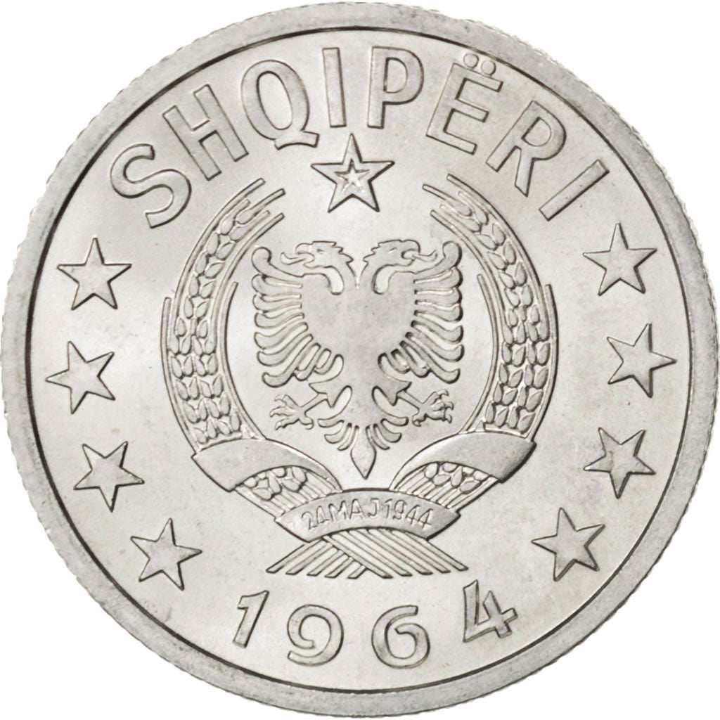 ALBANIA, 20 Qindarka, 1964, KM #41, MS(63), Aluminum, 22, 1.47