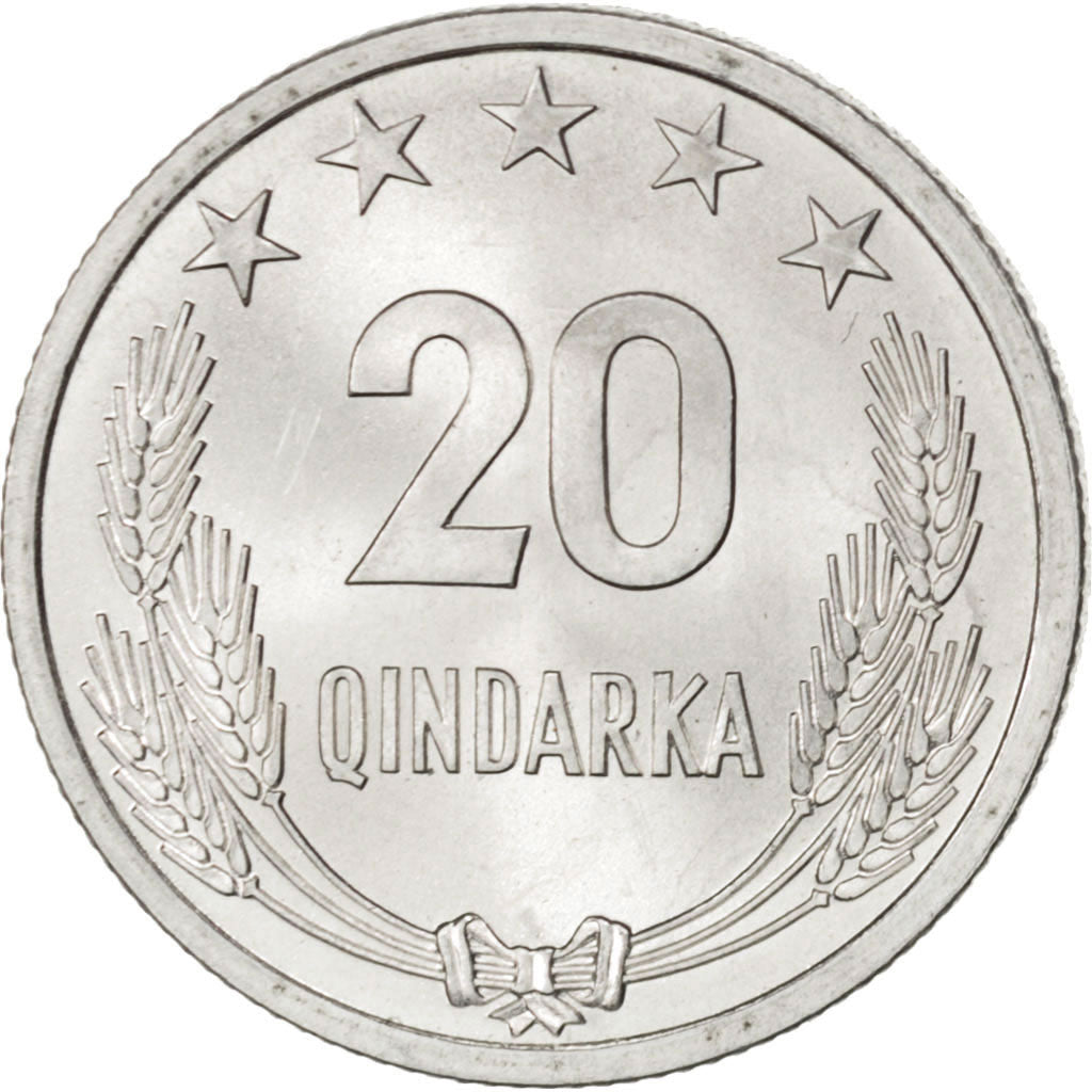 ALBANIA, 20 Qindarka, 1964, KM #41, MS(63), Aluminum, 22, 1.47