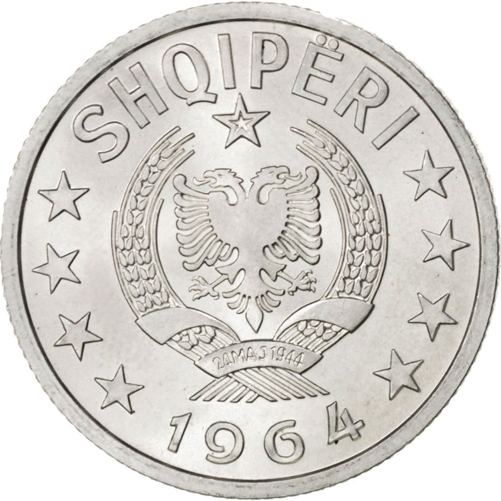 ALBANIA, 20 Qindarka, 1964, KM #41, MS(63), Aluminum, 22, 1.48