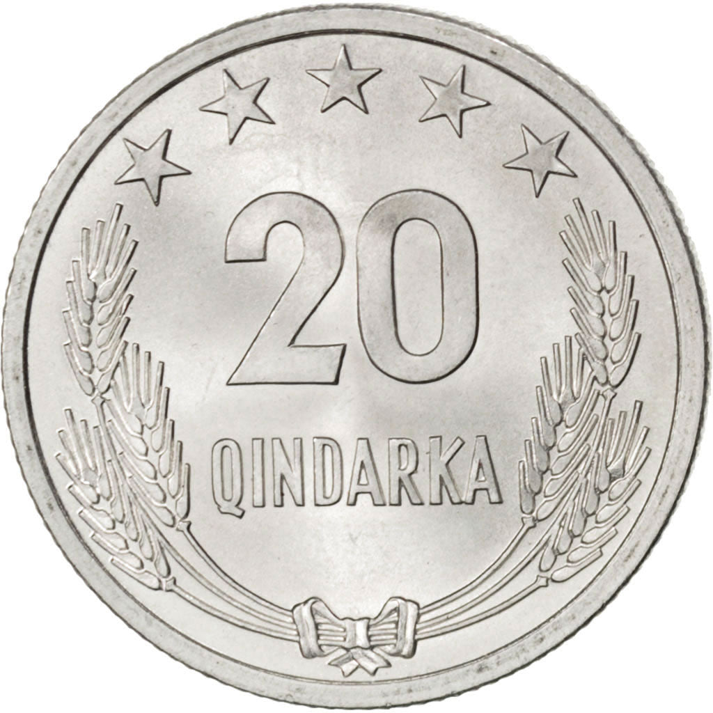 ALBANIA, 20 Qindarka, 1964, KM #41, MS(63), Aluminum, 22, 1.48