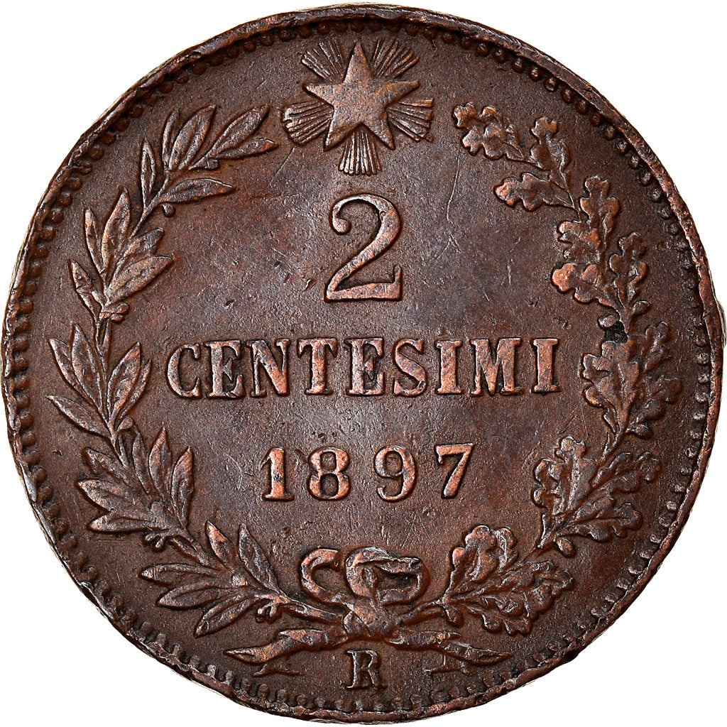 Coin, Italy, Umberto I, 2 Centesimi, 1897, Rome, EF(40-45), Copper, KM:30