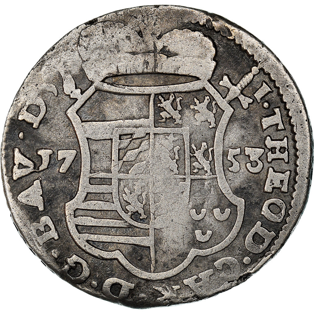Münze, LIEGE, John Theodore, Escalin, 6 Sols, 1753, Liege, S, Silber, KM:165