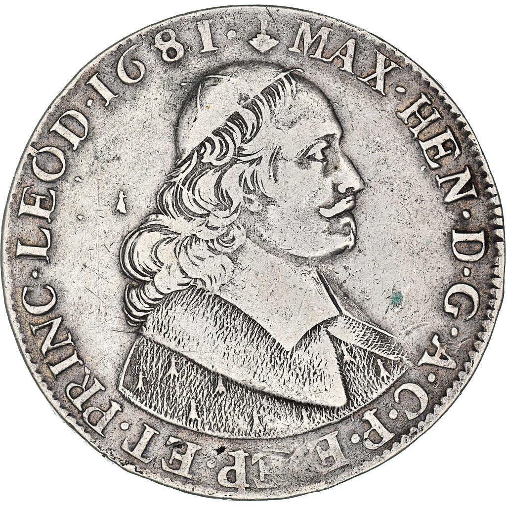 Coin, Belgium, Maximilian Henry, Ducaton, 1681, Liege, EF(40-45), Silver