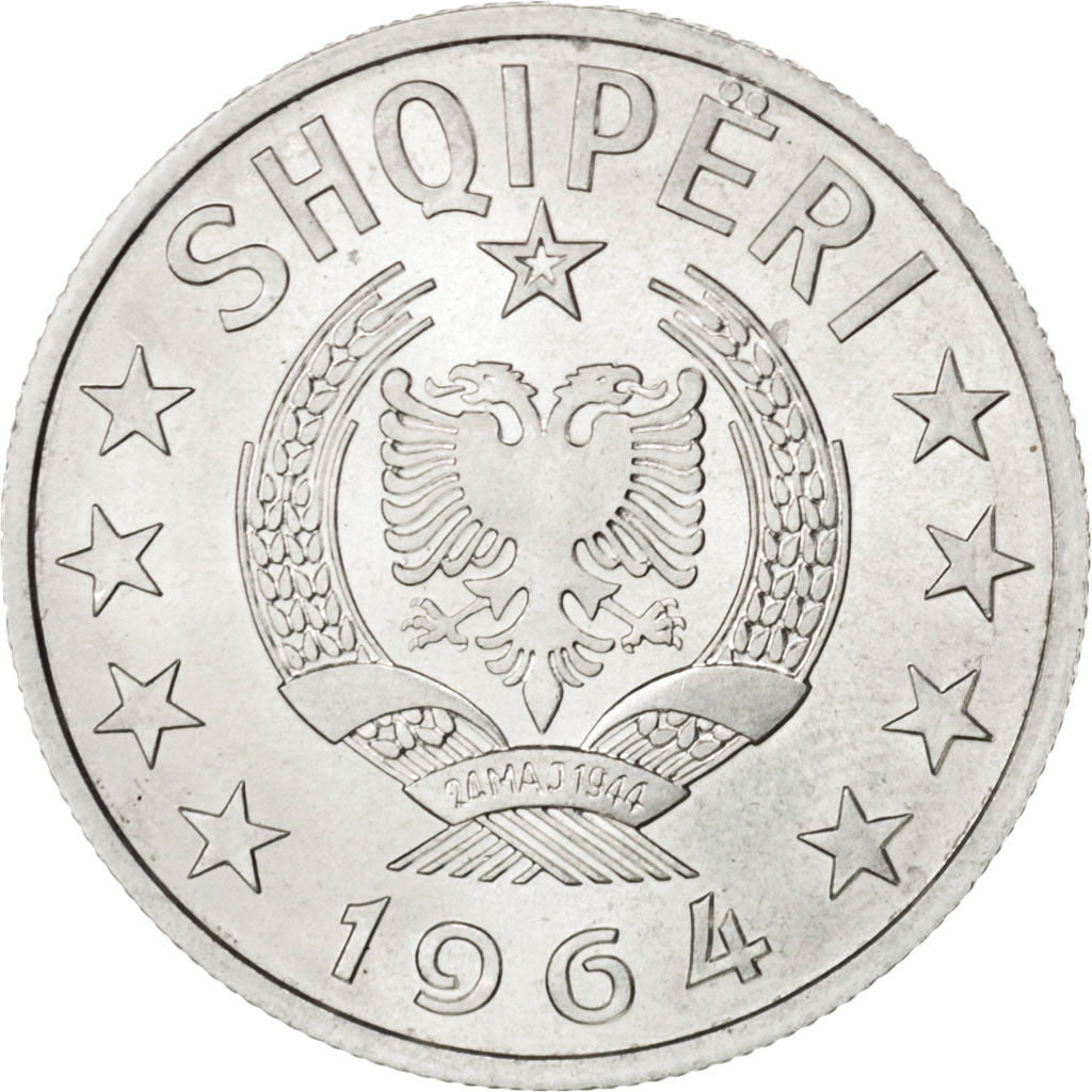 ALBANIA, Lek, 1964, KM #43, MS(63), Aluminum, 26.5, 2.34