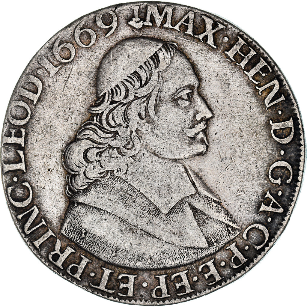 Moneta, Belgio, Maximilian Henry, Ducaton, 1669, Liege, BB, Argento