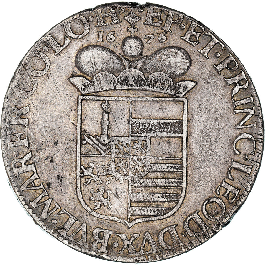 Coin, Belgium, Maximilian Henry, Patagon, 1676, Liege, EF(40-45), Silver
