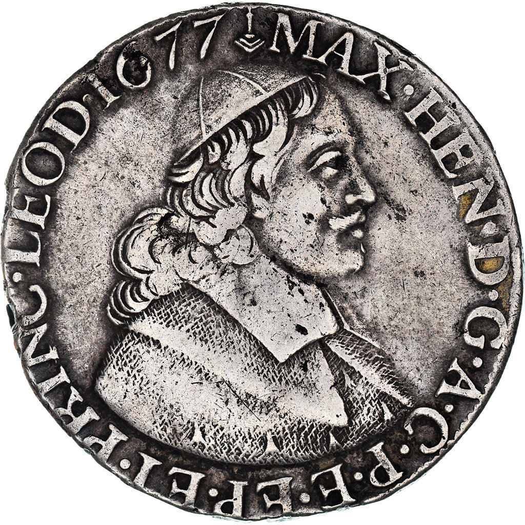 Coin, Belgium, Maximilian Henry, Ducaton, 1677, Liege, EF(40-45), Silver