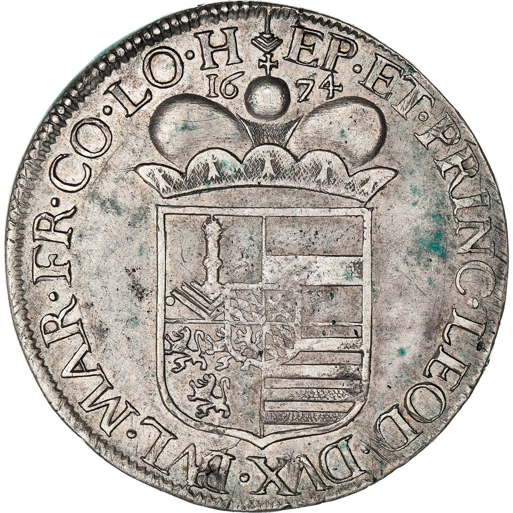 Coin, LIEGE, Maximilian Henry, Patagon, 1674, Liege, AU(50-53), Silver, KM:80