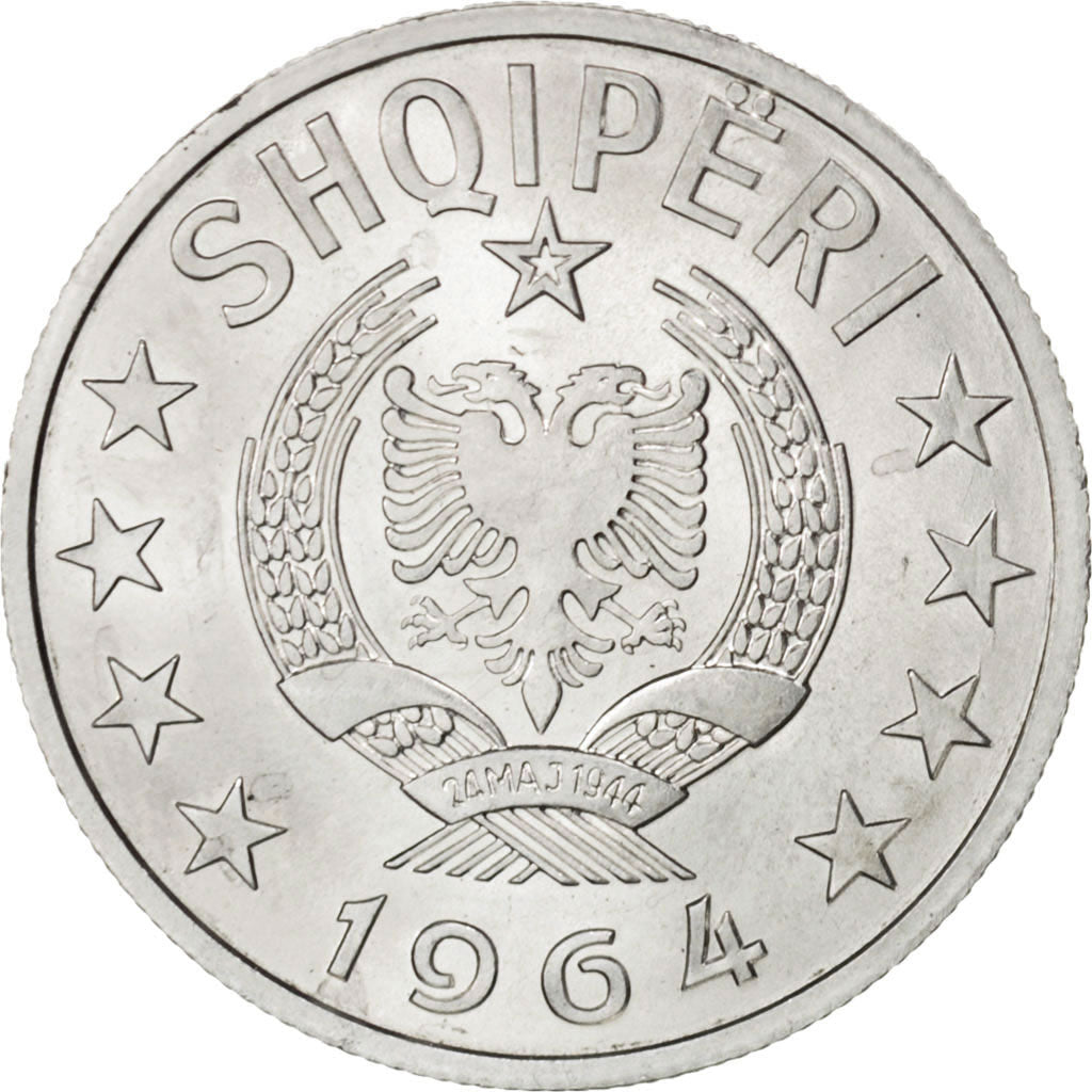 ALBANIA, Lek, 1964, KM #43, MS(63), Aluminum, 26.5, 2.35