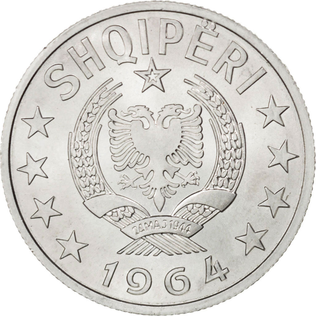 ALBANIA, Lek, 1964, KM #43, MS(63), Aluminum, 26.5, 2.38