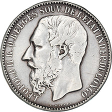 Monnaie, CONGO FREE STATE, Leopold II, 5 Francs, 1894, Bruxelles, TTB+, Argent